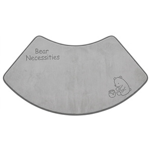 Tapis de bain en polyester en forme d'éventail, motif ours gris, doux, absorbant et antidérapant pour la salle de bain - Product Image 5