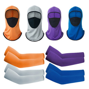 Masque de cyclisme avec manchons de protection, en maille respirante, anti-UV, protection solaire, pour sports de plein air, unisexe, adulte, séchage rapide, coupe-vent - Product Image 1