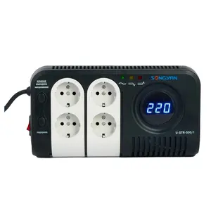 Estabilizador de voltaje monofásico con 4 enchufes, enchufe de relé de 220V y 50Hz