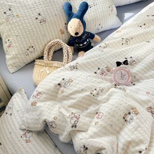 Juego de Ropa de Cama de 4 Piezas, Diseño 2026, Estilo Fresco y Estético, Tejido de Hilo Suave, Estampado, Suave y Acogedor - Product Image 4