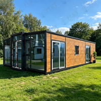 FLKT Maisonnette de luxe préfabriquée pour personnes âgées, 2 chambres, 20 pieds, extensible, ignifuge, type hôtel