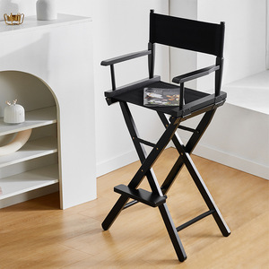 <span class=keywords><strong>Chaise</strong></span> de directeur en bois massif pliable avec accoudoirs, tabouret de bar avec dossier, <span class=keywords><strong>chaise</strong></span> de bureau, de loisirs, de maquillage, de pêche, d'extérieur - Product Image 2