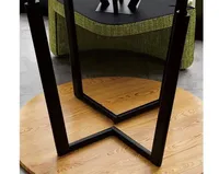 Ensemble de table à manger ronde en MDF avec 4 chaises, gain de place, mini, circulaire, pour le salon