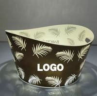 Seau à glace lumineux en forme de bateau avec logo personnalisé, présentoir à champagne, refroidisseur de bouteilles, bac à glace, plateau de service pour discothèques, bars, salons