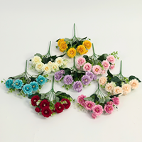 Bunga Peony Sutra Buatan 5 Tangkai Grosir, Tangkai Peony Palsu Realistis untuk Florist, Buket Pernikahan, Rangkaian Bunga