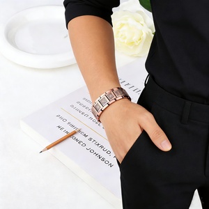 <b>Men</b> Biomagnetic Fashionable <b>Bracelet</b> With Geometric Pattern Design Three-Row Magnetic <b>Beads</b> for Arthritis - Product Image 2