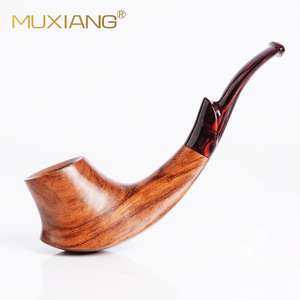 MUXIANG Handmade Rosewood Smoking Pipe 3mm Smoke Channel Colored Glue Mouthpiece Freestyle Tobacco Pipe - Product Image 1