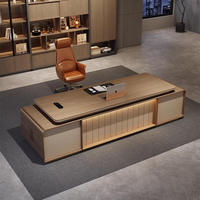 Bureau de direction moderne de luxe en bois massif, table de PDG/manager écologique, mobilier de poste de travail administratif haut de gamme