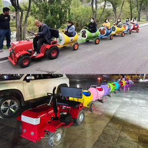 Hot Sale Battery <strong>Train</strong> Rides for Amusement Park on Trackless <strong>Outdoor</strong> Children's Electric Oil Drum <strong>Train</strong> Factory Can Custom logo - Product Image 2