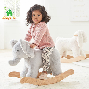 Elefante mecedora de equitación de madera Animal Elefante de equitación mecedora a buen precio para niños Juguete de balancín para niños pequeños - Product Image 3