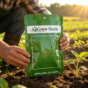 Sac à fermeture éclair à trois côtés de haute qualité personnalisé pour l'emballage des graines de légumes et de fleurs avec trou de suspension - Product Image 2