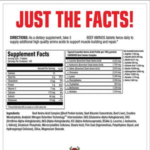 Etichette Private integratori sportivi proteine di manzo Isolate, creatina, BCAAs EAAs per il recupero e la crescita muscolare compresse di manzo Aminos - Product Image 2