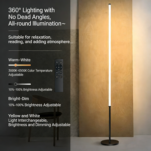 Lámpara de Pie LED Estilo Nórdico, Minimalista, para Sala de Estar o Dormitorio, Control Táctil, Luz Blanca Cálida, Impermeable, Regulable, Cuidado de la Vista - Product Image 4