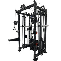 Rack de Potencia Multifunción con Máquina Smith y Poleas Independientes de Alta y Baja Resistencia, Equipo de Entrenamiento de Cuerpo Completo para Uso Comercial y Doméstico