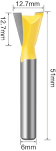 Brocas de enrutador de cola de pato de carburo, vástago de <span class=keywords><strong>1</strong></span>/4 pulgadas y 6mm, sin rodamiento, para tallado y grabado de madera - Product Image 3