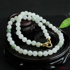 Collier de perles en <span class=keywords><strong>jade</strong></span> véritable pour femmes, collier de perles en <span class=keywords><strong>jade</strong></span> naturel du Tianshan, bijoux, chaîne et collier à maillons en jadéite de Birmanie - Product Image 2