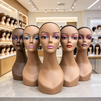 Tête de mannequin femme haut de gamme avec épaules pour maquillage, coiffure, usage scolaire et présentation en magasin