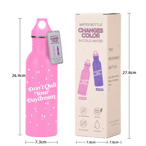 Bouteille d'eau de luxe 2026 à changement de couleur, vente en gros, logo personnalisé, 750 ml, motif dinosaure, bouteille en acier inoxydable sensible au froid - Product Image 2