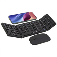 Keyboard Mini Lipat Tri-Mode B089 untuk Tablet dan Ponsel, Tanpa Lampu Latar, Portabel, Paket Keyboard dan Mouse, Promo 2026