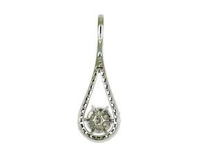 Colgante de oro blanco de 18 quilates con forma de lágrima con diamantes de 0,563 quilates, 43 piedras, 2,14 g, joyería fina para mujer - Product Image 5