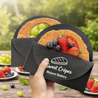 Boîte en papier personnalisée ETpack en forme de disque pour beignets Napoléon, dorayaki, biscuits, pâtisseries – Emballage unique et design, boîte cadeau