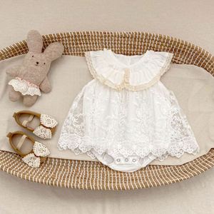 Zomerse nieuwe baby romperjurk zonder mouwen, meisjes kant bloemetjes bodysuit, schattige baby meisjes kleding - Product Image 4