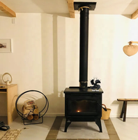 Ventilateur de poêle silencieux VODA à 5 pales, alimenté par la chaleur, avec poignée, sans électricité, à haut débit d'air, pour poêle à bois, à granulés ou à gaz