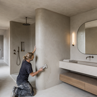 Revêtement mural et de sol en microciment, imperméable, sans joint, peinture décorative en béton, finition lisse, salon, cuisine, salle de bain