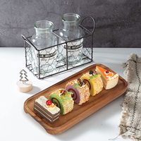 Nouveau plateau de rangement en bois fait main, au design rectangulaire classique, compatible lave-vaisselle, de qualité alimentaire et polyvalent, parfait pour une utilisation quotidienne