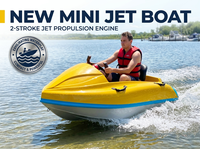 Prix d'usine, expédition rapide, mini jet-boat jaune cyan argenté, embarcation électrique, moteur à deux temps, petit bateau à moteur