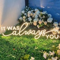 Enseigne néon LED personnalisée « It Was Always You » pour la décoration de cérémonie de mariage, réception, fête, lumière LED, art mural personnalisé, lumière néon LED