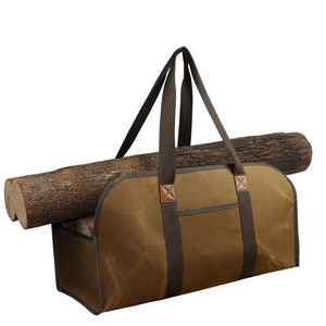 Outdoor Waterproof Logging <b>Bag</b> Large Capacity <b>Log</b> <b>Carrier</b> For Patio Use Gray And Dark Green - Product Image 3