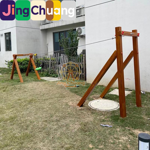 Puente de Equilibrio de Madera para Niños, con Nueve Columpios, para Jardín de Infancia, Marca Huanghuali - Product Image 3