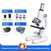 Microscope biologique monoculaire LED haute définition 400x pour les études scientifiques sur les animaux/plantes des élèves du primaire et du secondaire