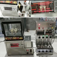 Machine à former des cornets à pizza commerciaux OEM ODM à 2/4 têtes, four rotatif et vitrine de présentation pour des snacks accrocheurs