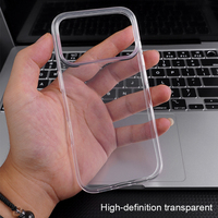 Coque de téléphone transparente en TPU 100% antichoc et anti-traces de doigts avec protection d'objectif et protection 360° pour 17 Pro Max & Air