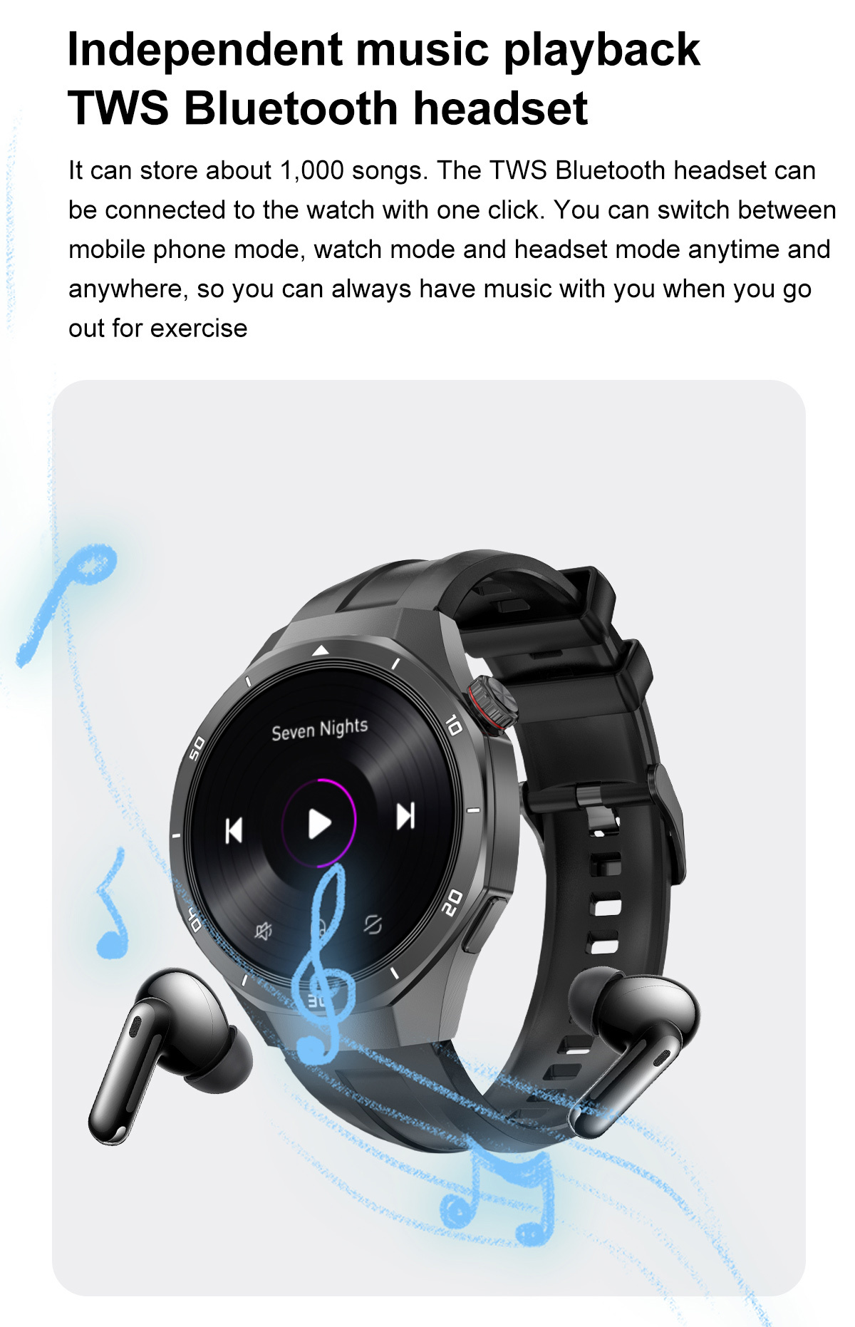 Smart Watch DT5 Pro - 1.45 Inch Screen with 3D Stereo Vision