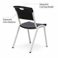 Chaise empilable compacte à tube courbé pour la vente en gros, idéale pour les banquets, les lieux événementiels, les clubs et les cours, avec un entretien facile et un design élégant.