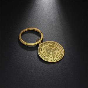 Myshape the Seal of the Seven Archangels by Asterion Seal Solomon Kabbalah Amulet Pendants <b>Keyring</b> Stainless Steel Keychain - Product Image 6