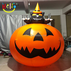 Thắp sáng con mèo đen lớn bơm hơi Halloween aufblasbare katze trên bí ngô - Product Image 6