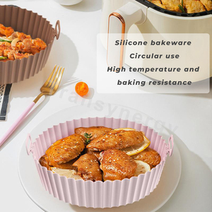 Materiale <span class=keywords><strong>per</strong></span> sicurezza alimentare Friggitrice in Silicone da 9.4 pollici riutilizzabile cestino in Silicone friggitrice ad aria pentola in Silicone <span class=keywords><strong>per</strong></span> <span class=keywords><strong>accessori</strong></span> <span class=keywords><strong>per</strong></span> <span class=keywords><strong>forno</strong></span> - Product Image 3