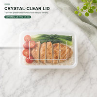 Conteneur alimentaire jetable empilable en PP pour la préparation des repas, compatible micro-ondes, pour la restauration et le traiteur