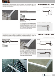 Perfiles Progress PROSTYLE KL ALU, Perfil de Aluminio Anodizado Plateado, Diseño Moderno y Duradero, Protección Antideslizante para Escalones - Product Image 3