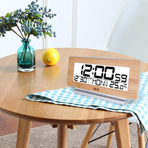 Reloj <span class=keywords><strong>despertador</strong></span> de madera Termómetro digital Decoración de pared Hora Fecha Semana Monitor de temperatura Difusor de aroma inalámbrico <span class=keywords><strong>con</strong></span> reloj Aarm - Product Image 5