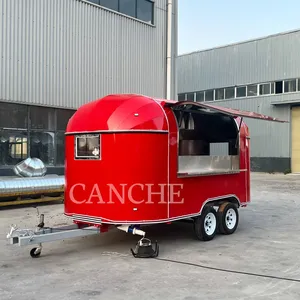 Remolque de Comida Móvil Rojo Personalizado para Acampar al Aire Libre de 4 m en Venta - Product Image 4