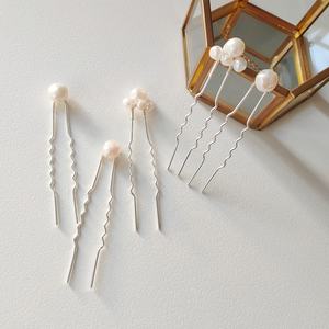 Ensemble de 5 épingles à cheveux de mariée faites à la main, perles baroques naturelles, accessoires pour cheveux pour <span class=keywords><strong>coiffure</strong></span> de mariage et accessoire photo - Product Image 5