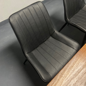 Hiện đại trang trại phong cách da ghế ăn với thiết kế tối giản Stackable kim loại chân-bền nhà ăn đồ nội thất - Product Image 4