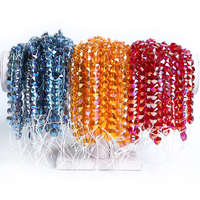 Perles en verre transparentes colorées en forme de cœur en gros, pierres synthétiques en quartz, perles en cristal en vrac pour la production de bijoux