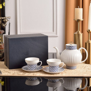 Factory Wholesale Modern Luxury Afternoon <b>Tea</b> <b>Set</b> Gold Line Ceramic Coffee Cup and Saucer with Gift Box - Product Image 3