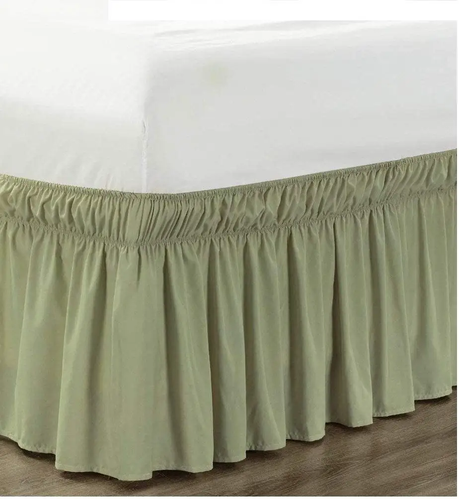 Ruffled Bed Skirt with Split Corners Queen Size (12 Inch Drop) Platform Dust Ruffle Gathered Bedskirt GOLD